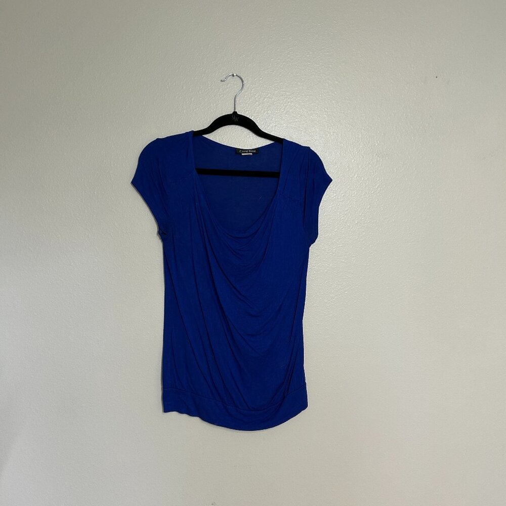 Carol Rose royal blue scoop neck top size S